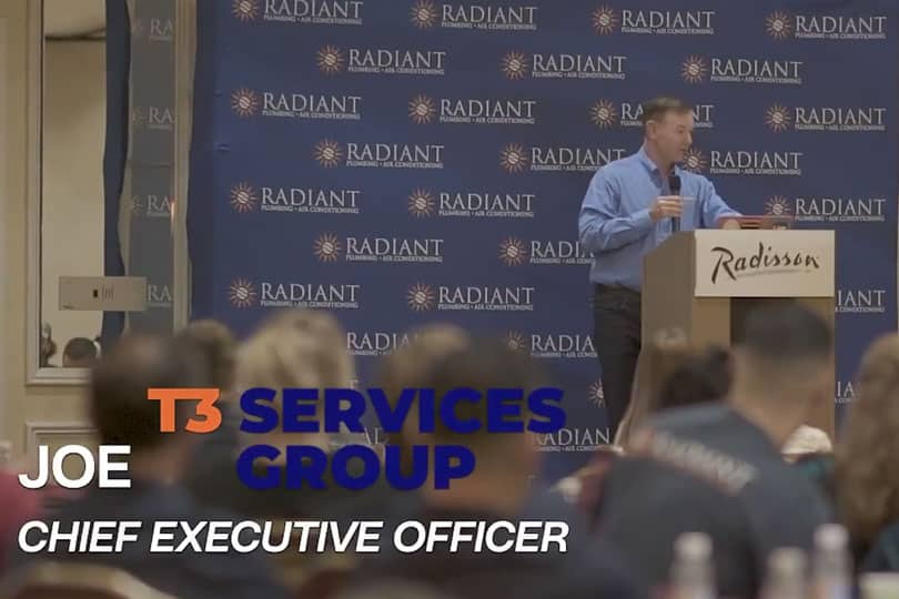 Joe Finney, Chief Executive Officer, addressing a T3 partner event
